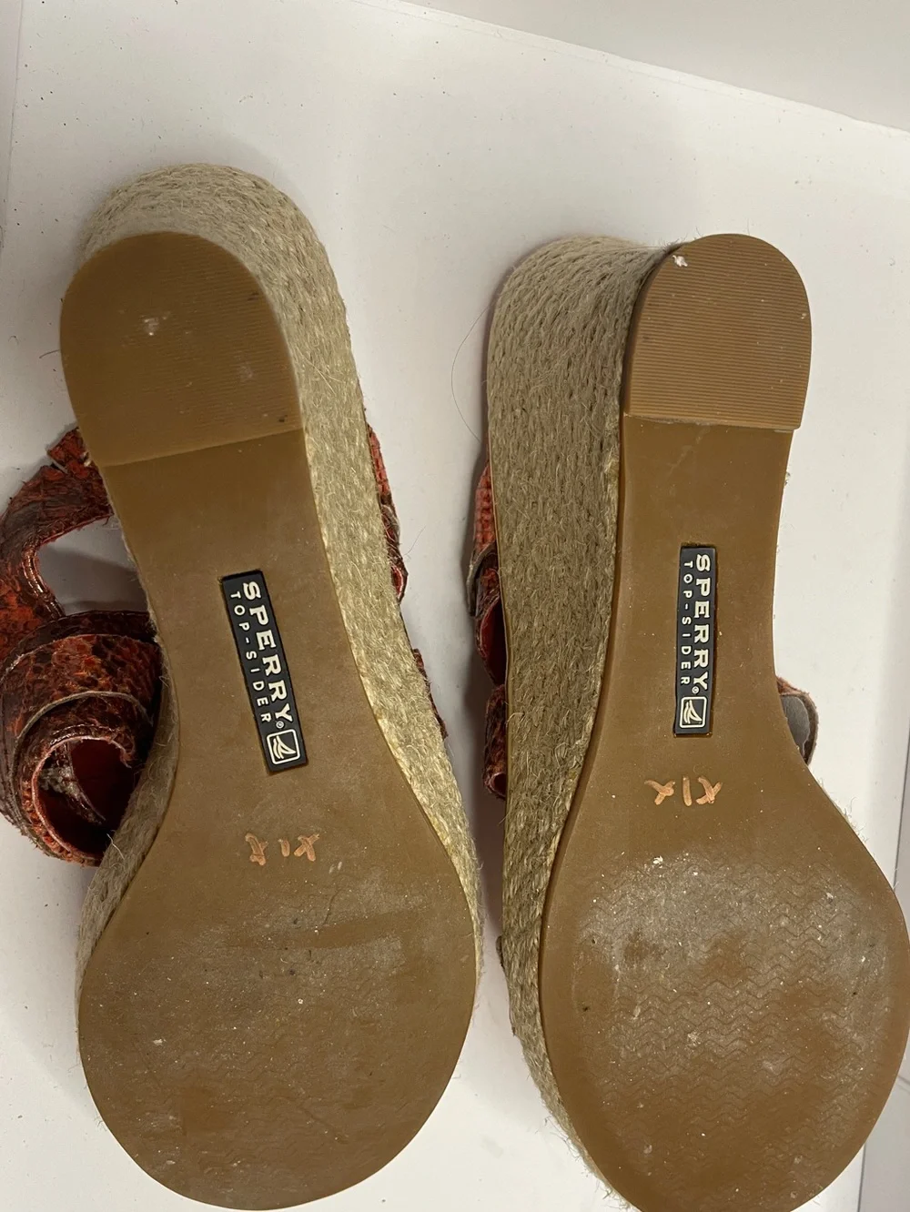 SPERRY TOPSIDER Maris Jute wedge python snakeskin sandal